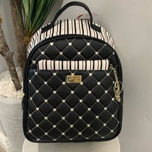 NWT Betsey Johnson Black & White Heart Backpack